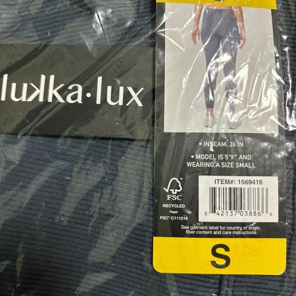 Lukka Lux Ribbed Ladies' Legging, Blue, S, New with Tag - Picture 6 of 6